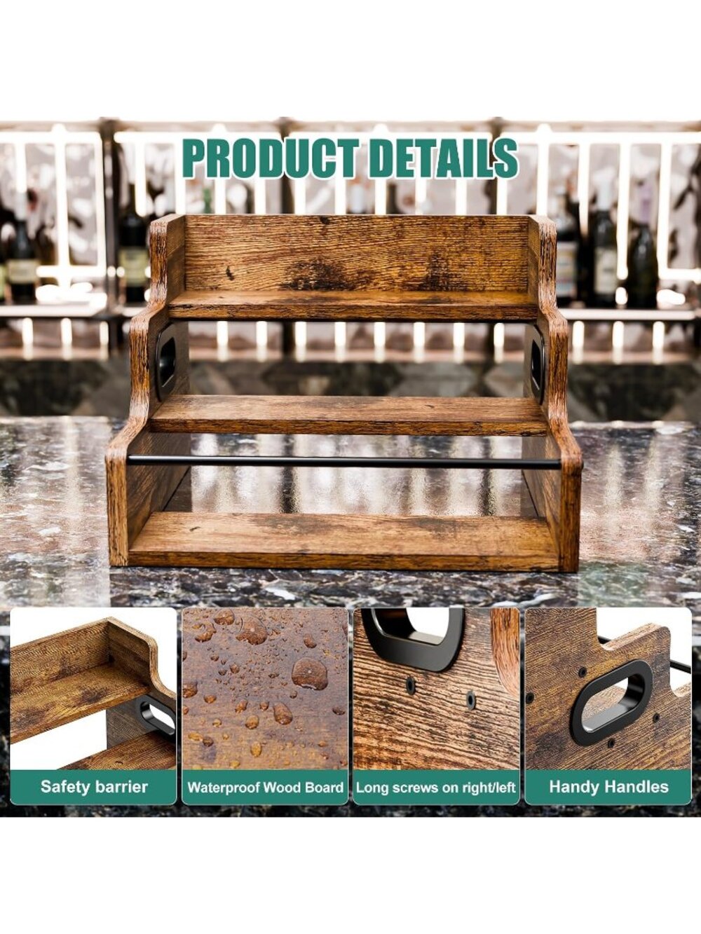 New Liquor Bottle Display Shelf, Coffee Syrup Rack Organizer - Picture 6 of 6